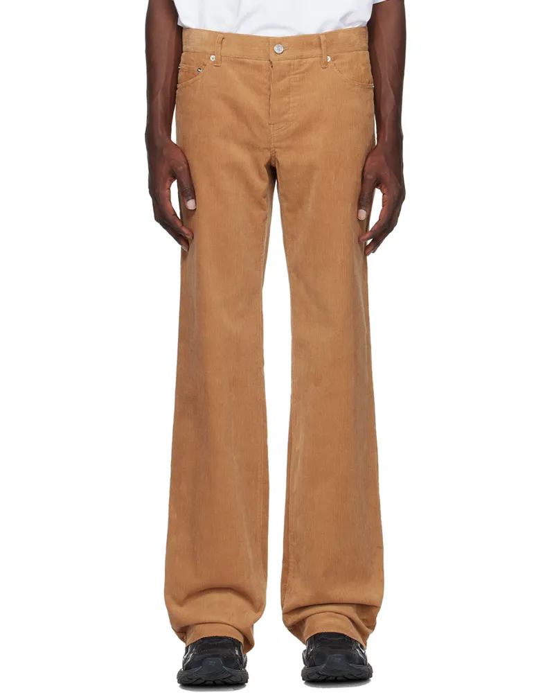 WE 11 DONE Tan Low-Rise Trousers Camel