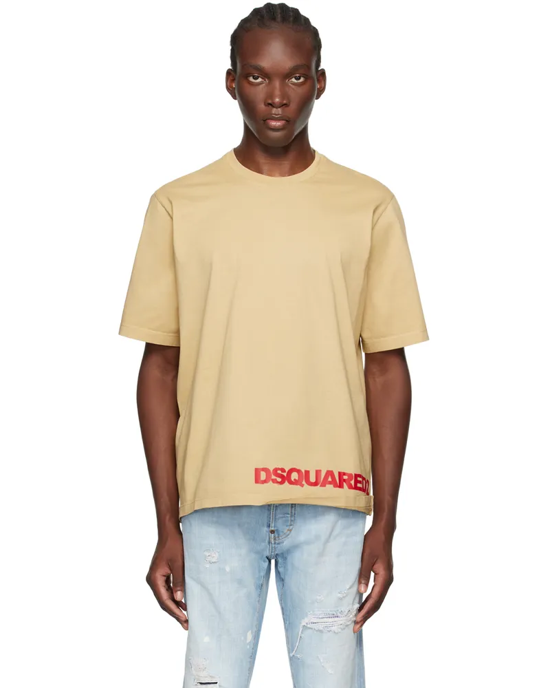 Dsquared2 Beige Loose Fit T-Shirt 110