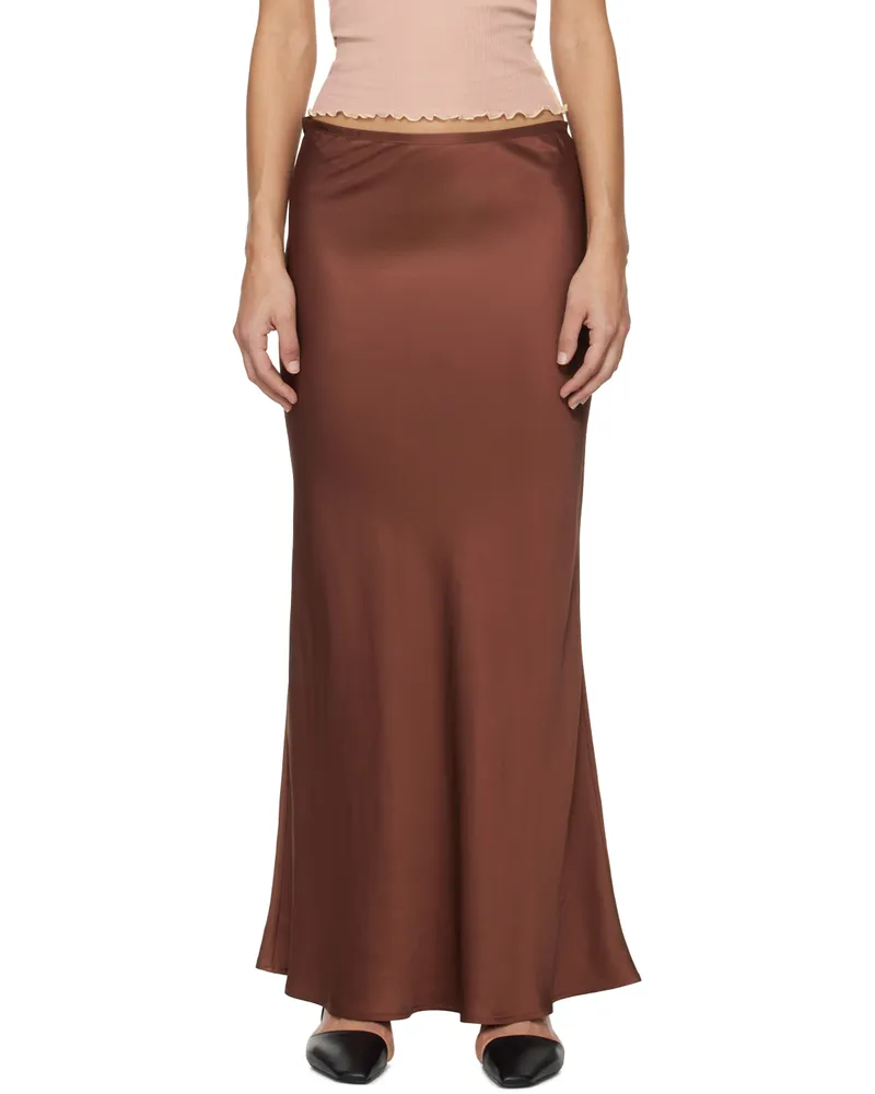 Baserange Brown Dydine Maxi Skirt Dark