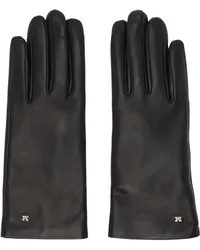 Max Mara Black Nappa Leather Gloves Black