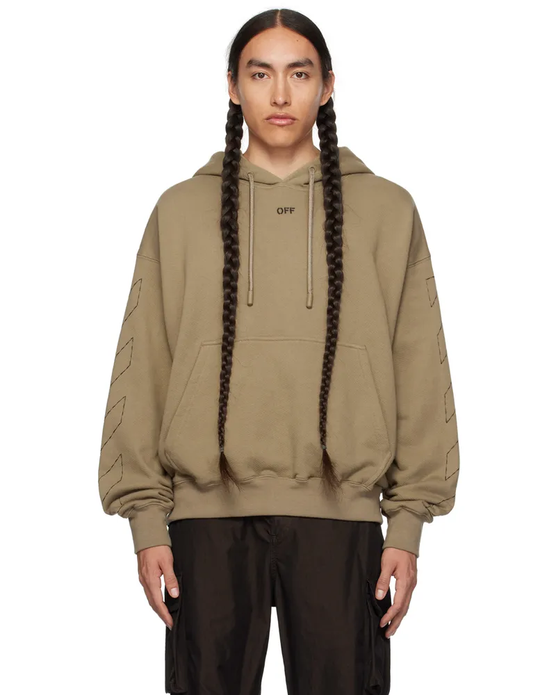 OFF-WHITE Beige Stitch Hoodie Beige
