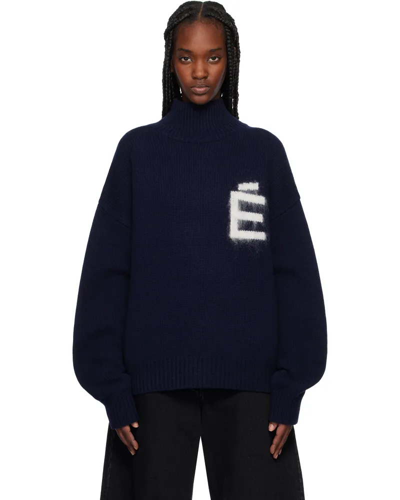 Études Studio Navy Recycled Wool Turtleneck Navy