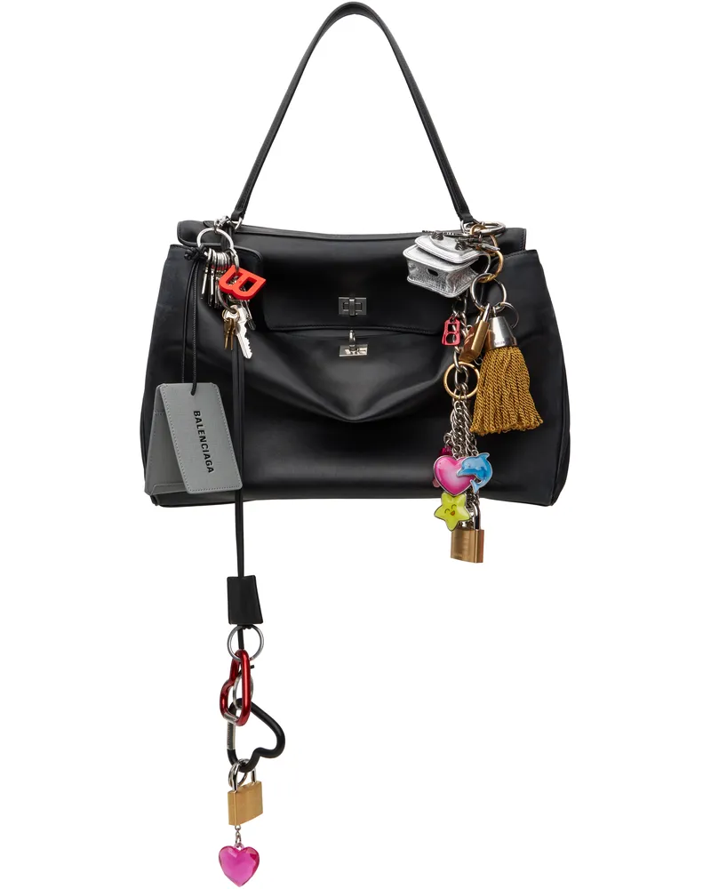 Balenciaga Black Charms Rodeo Large Bag 1000
