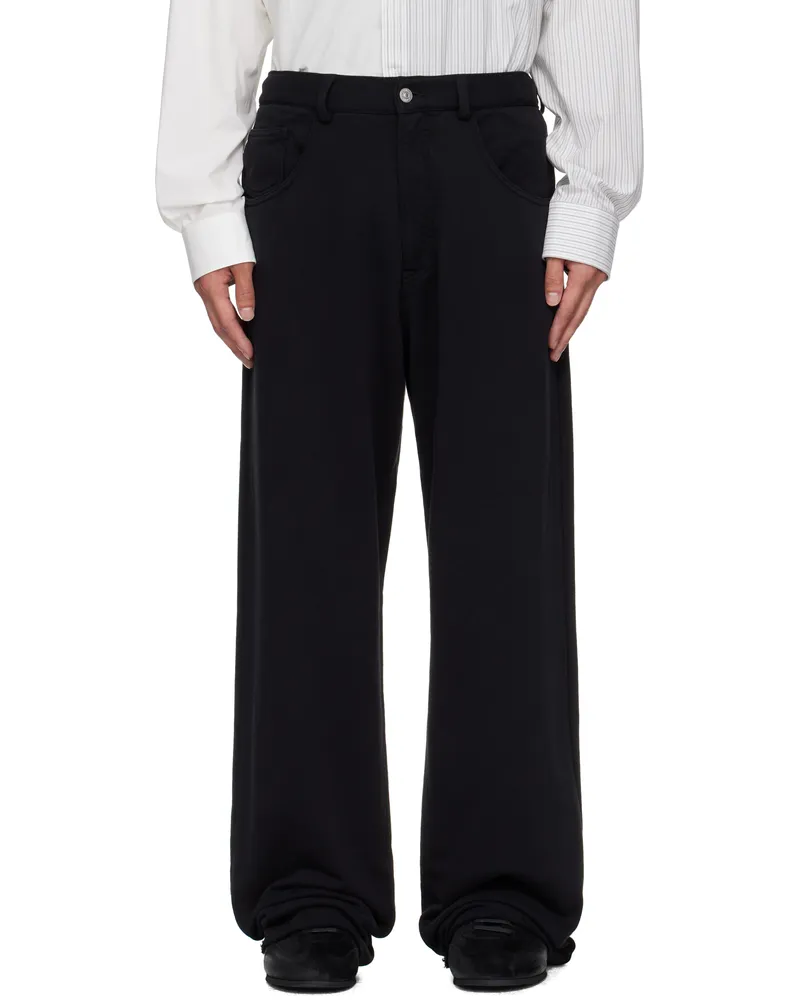 Maison Margiela Black Cotton Sweatpant Trousers 900