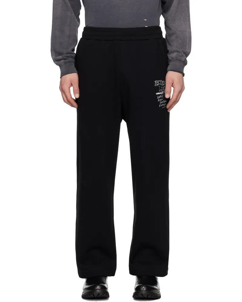 Izzue Black Relaxed-Fit Sweatpants Bkx