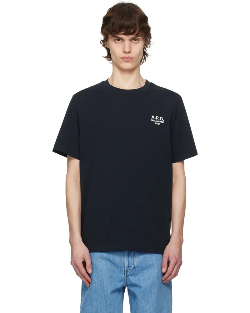 A.P.C. Navy Standard 'Rue Madame' T-shirt Tiq