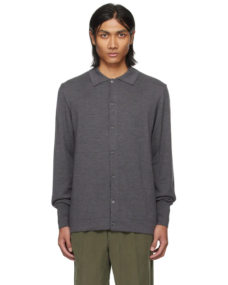 Officine Generale Gray Brent Cardigan Mid