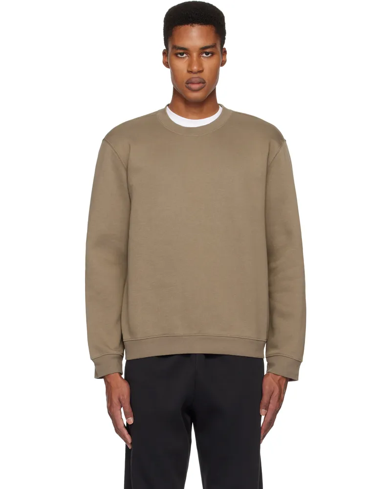 SKIMS Taupe Fleece Lounge Classic Crewneck Sweatshirt Truffle