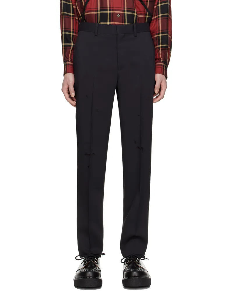Undercover Black Distressed Trousers Black