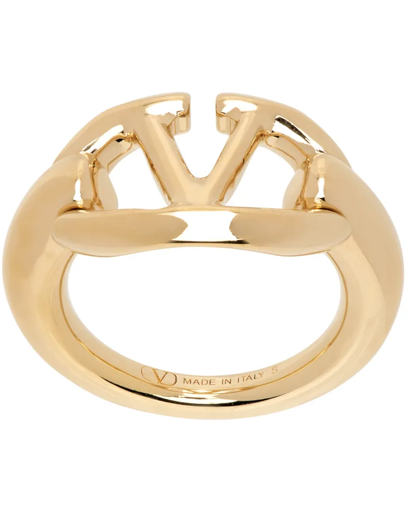 Valentino Garavani Gold VLogo Gate Ring Cs4