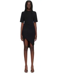 Thierry Mugler Black Draped Pierced Minidress Black