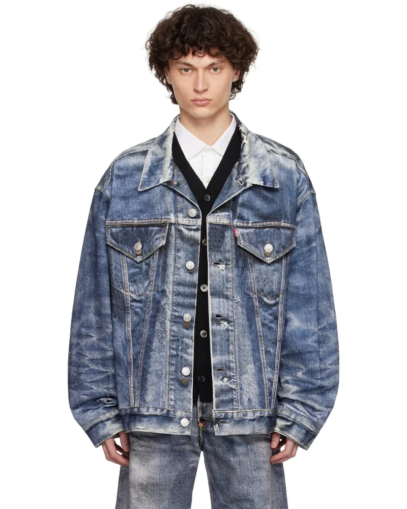 Junya Watanabe Navy Levi's Edition Cotton Twill Inkjet Print Jacket 1