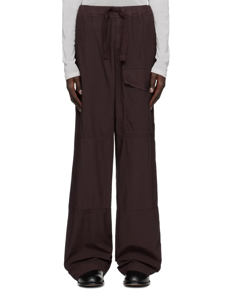 Dries van Noten Burgundy Overdyed Cargo Pants 357