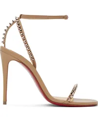 Christian Louboutin Beige So Me 100 Heeled Sandals Hnude