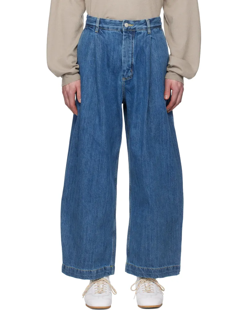 Studio Nicholson Blue Puch Jeans Faded
