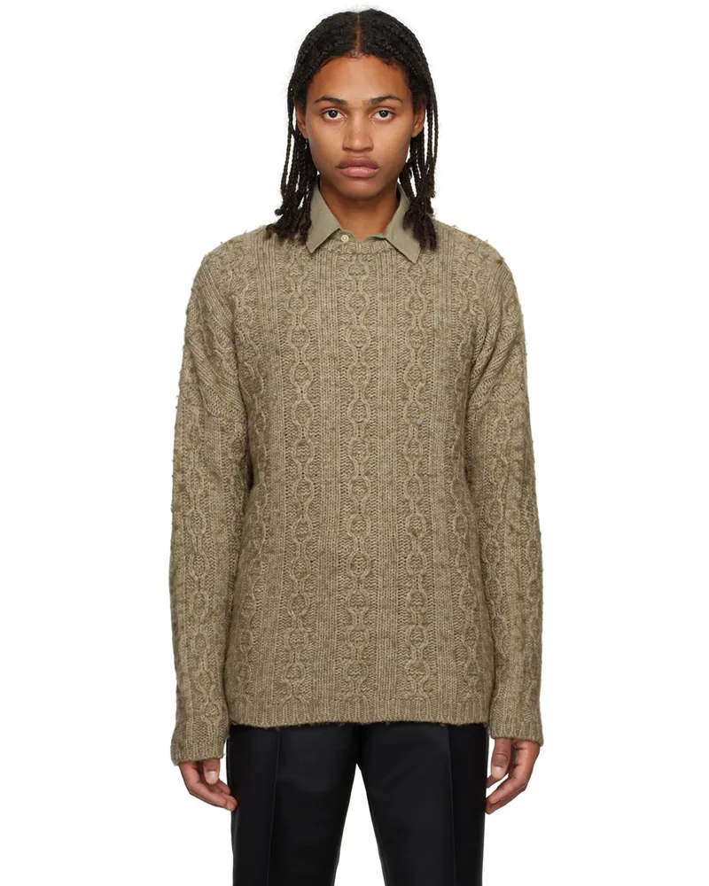Our Legacy Beige Brushed Sweater Peafowl