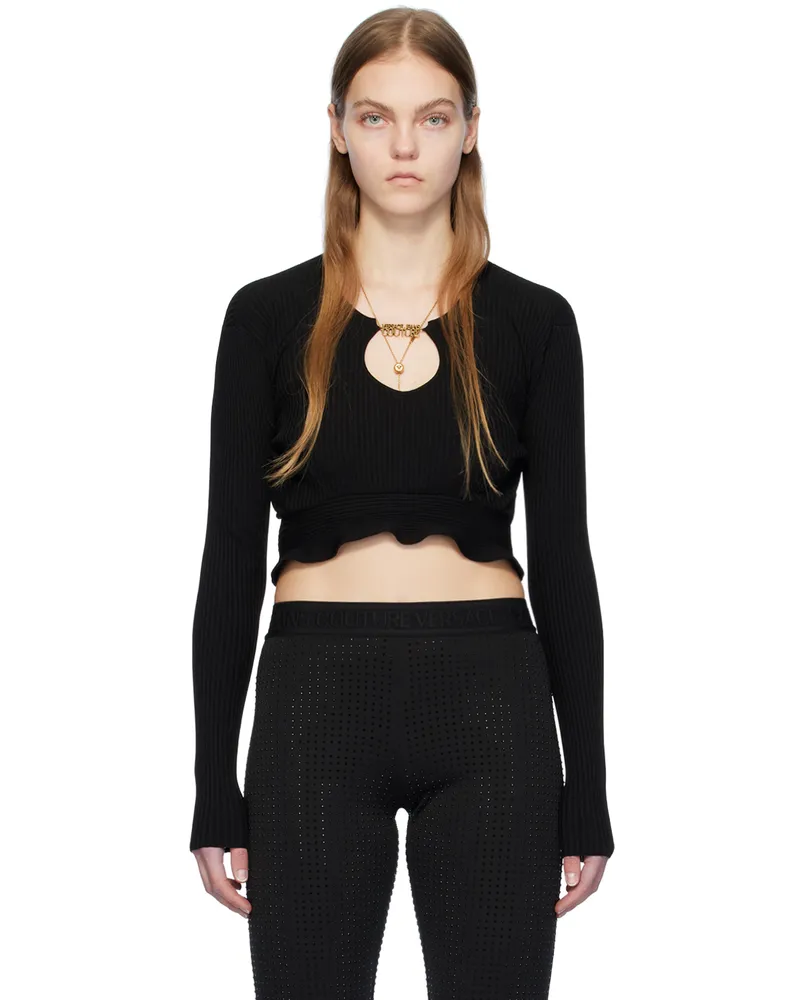 Versace Jeans Black Ruffled Top E899