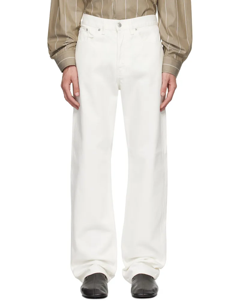 Dries van Noten White Waxed Jeans 8