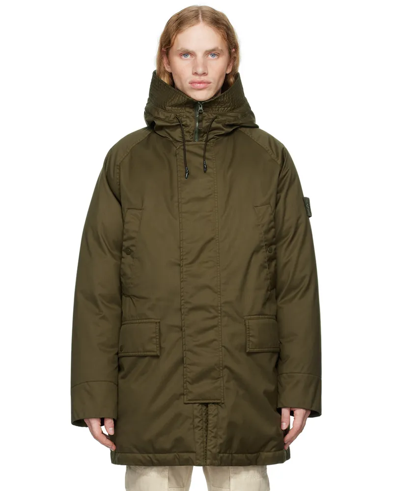 Stone Island Khaki Ghost Real Down Jacket Vmilitary