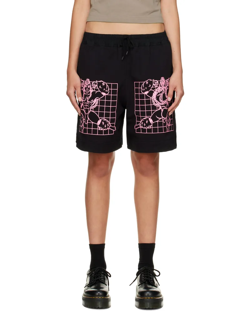 Bernhard Willhelm Black Printed Shorts Black