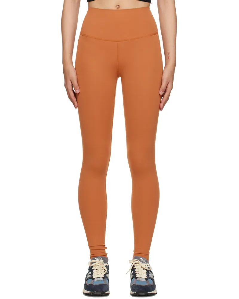 SPLITS59 Orange Sprint Rigor Leggings Pecan