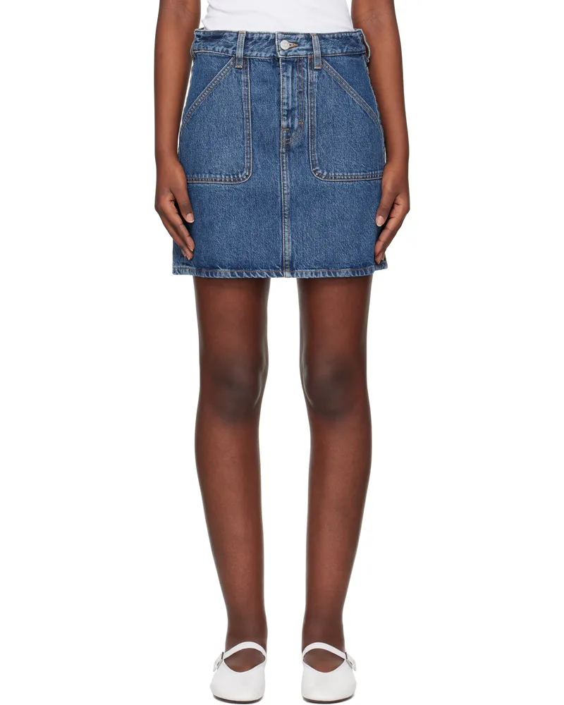 Filippa K Blue Patch Pocket Denim Miniskirt 0056