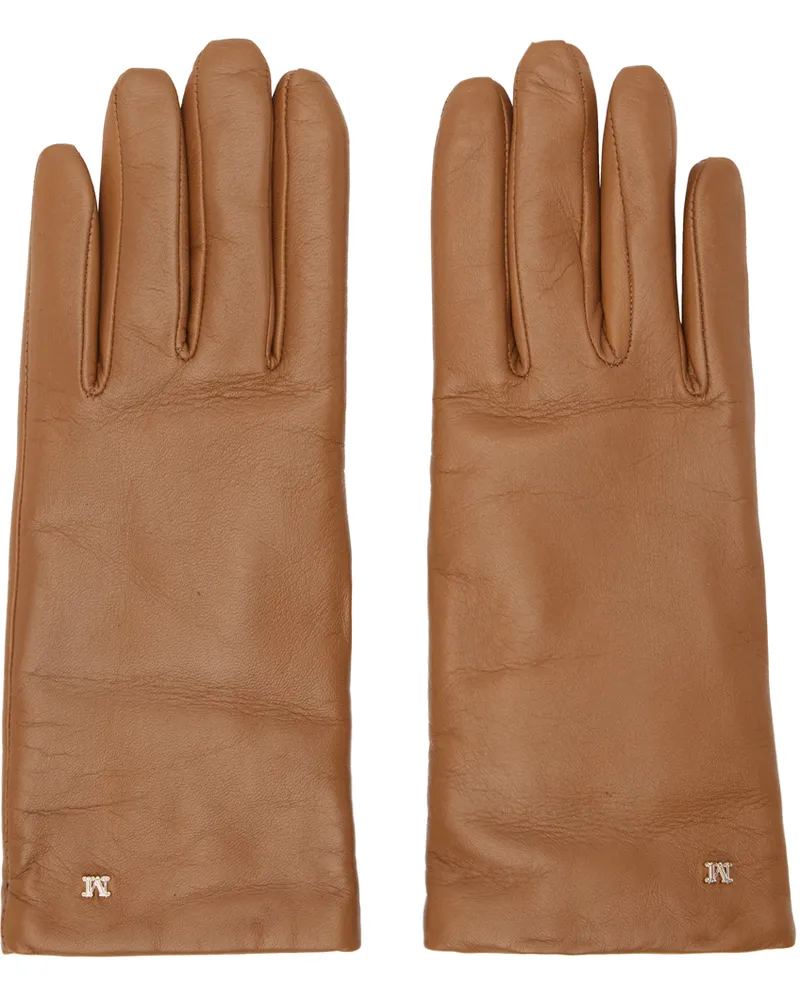 Max Mara Tan Nappa Leather Gloves 004