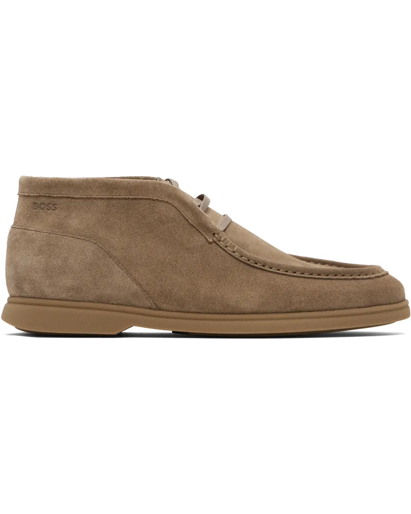 HUGO BOSS Beige Stitching Details Desert Boots 265-medium