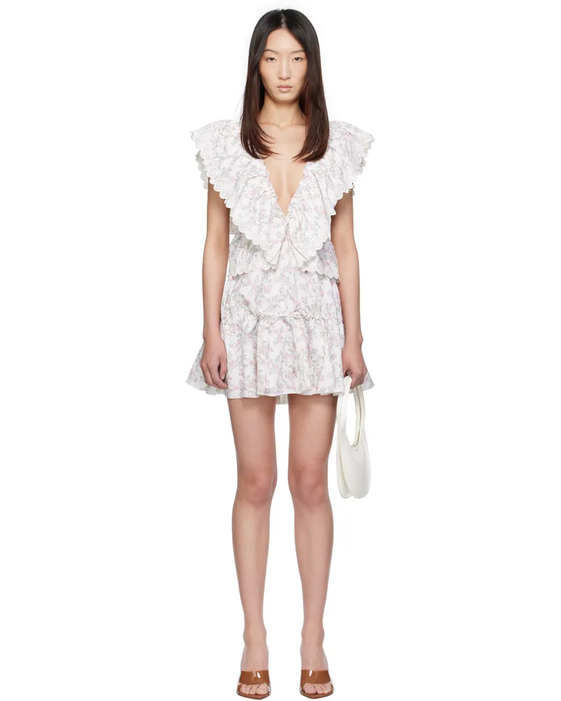 COPERNI White Twisted Princess Minidress Print