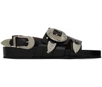 SSENSE Exclusive Black Oversized Buckle Sandals