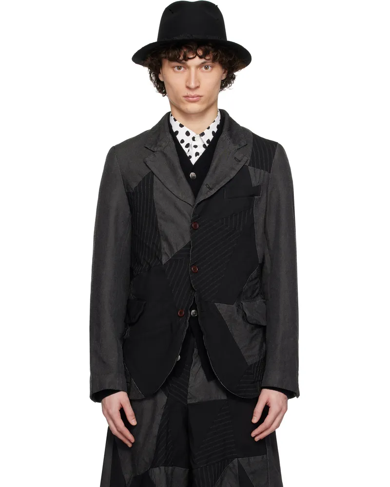 Comme des Garçons Black Gabardine Patchwork Blazer 1