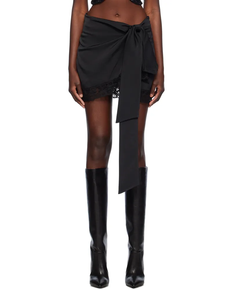 Blumarine Black Wrap Miniskirt N0990