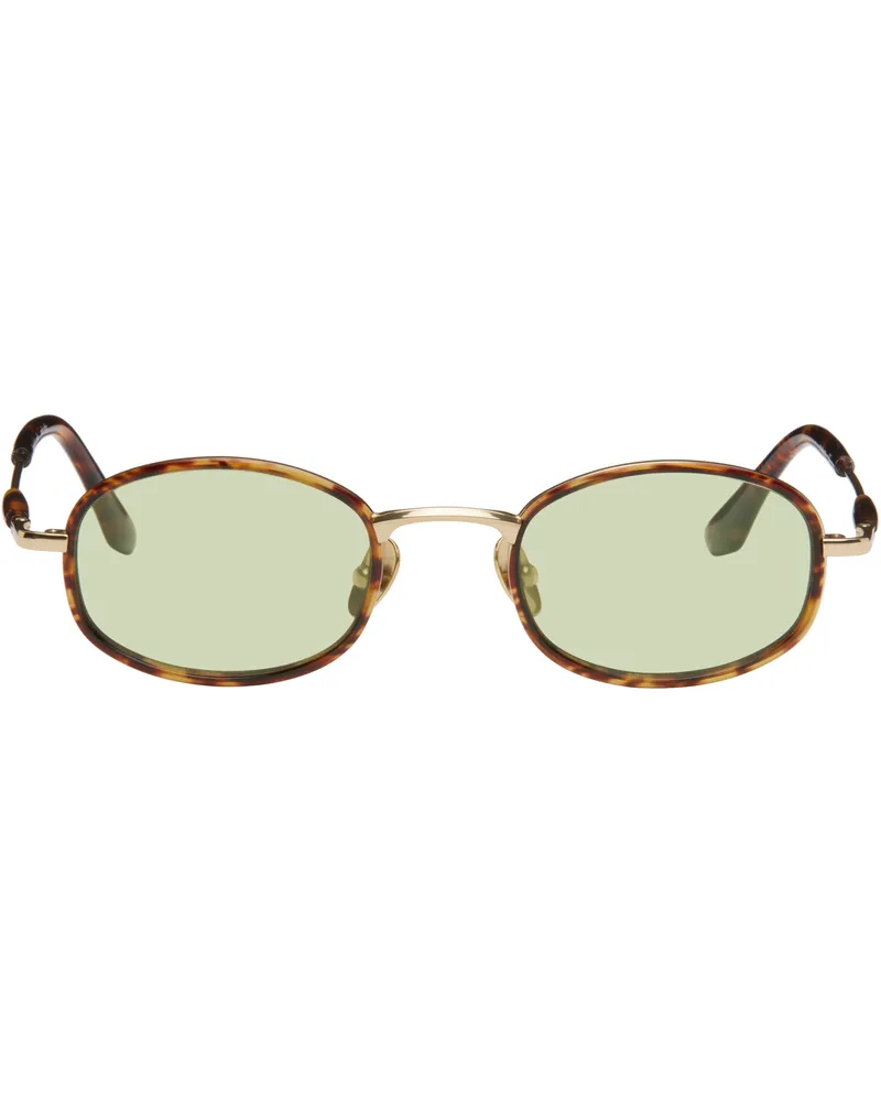 Bonnie Clyde Brown & Gold Bicycle Sunglasses Gold