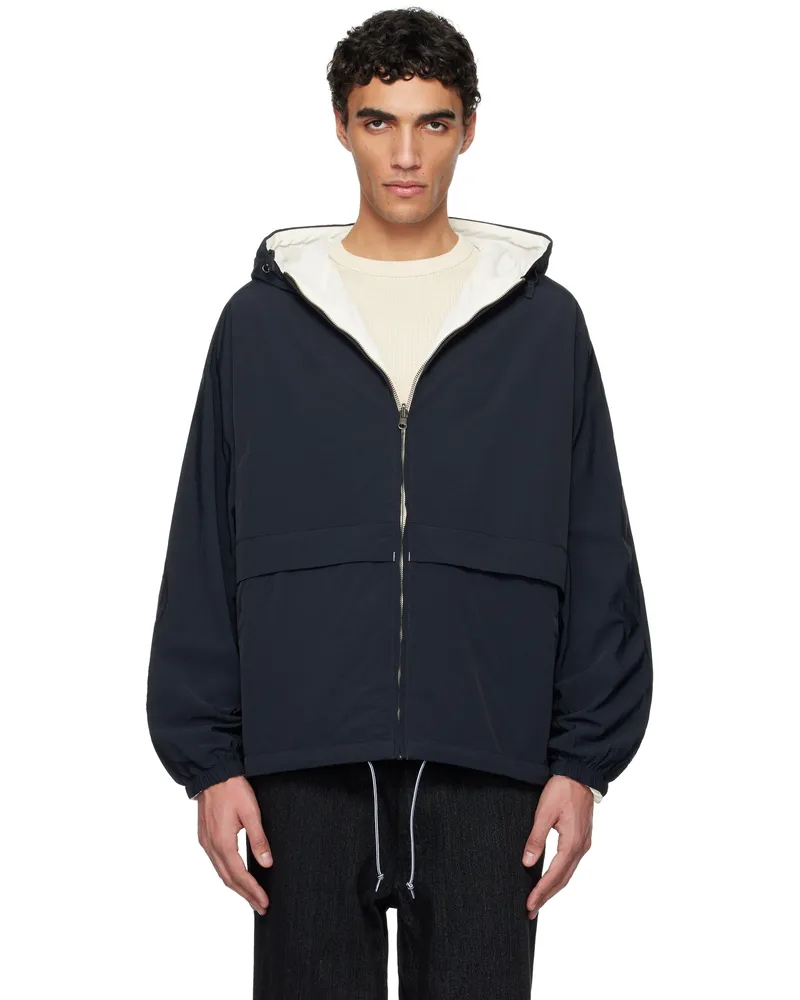 nanamica Black Hooded Reversible Jacket Black