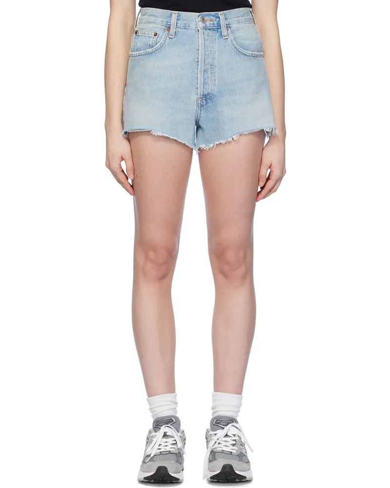 AGOLDE Blue Mila Denim Shorts Hazard