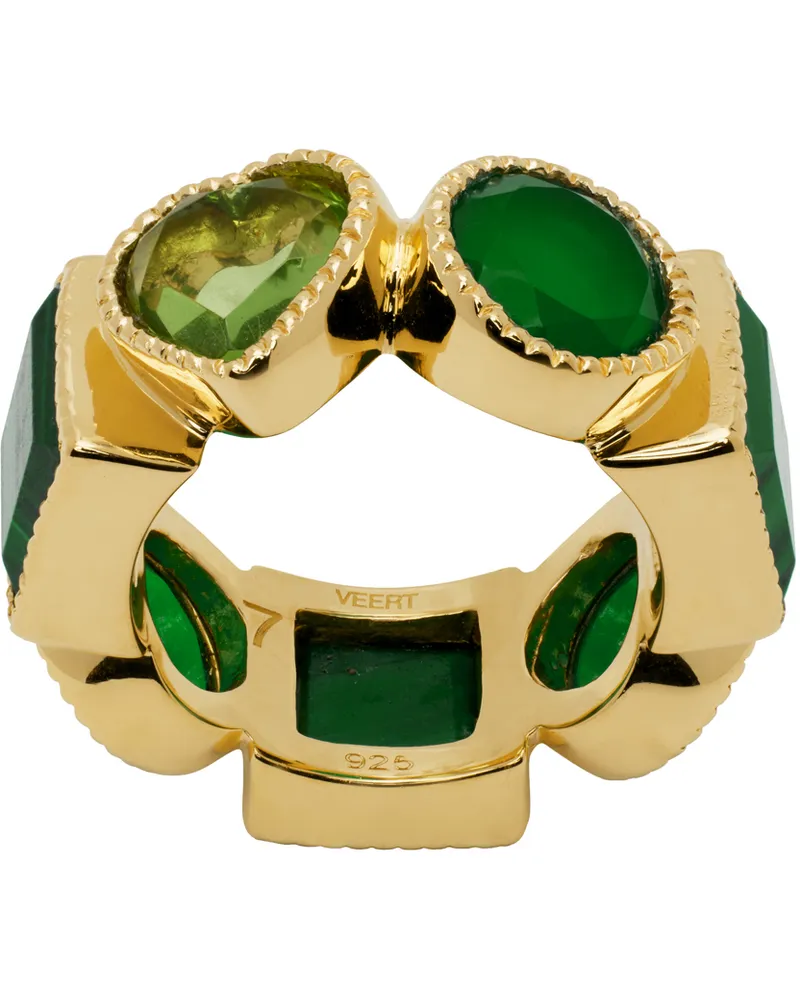 VEERT Gold 'The Green Shape' Ring Yellow