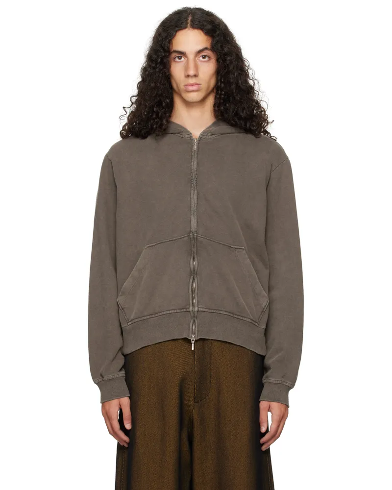 Omar Afridi Brown Shabby Full Zipped Hoodie Shabby