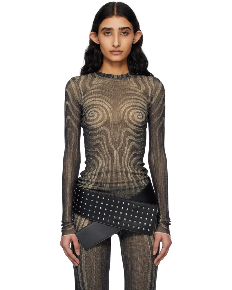 Jean Paul Gaultier Black 'The Spirale' T-shirt 000203-black