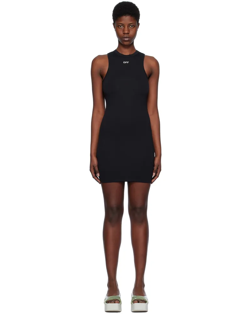 OFF-WHITE Black Sleek Rowing Minidress Black