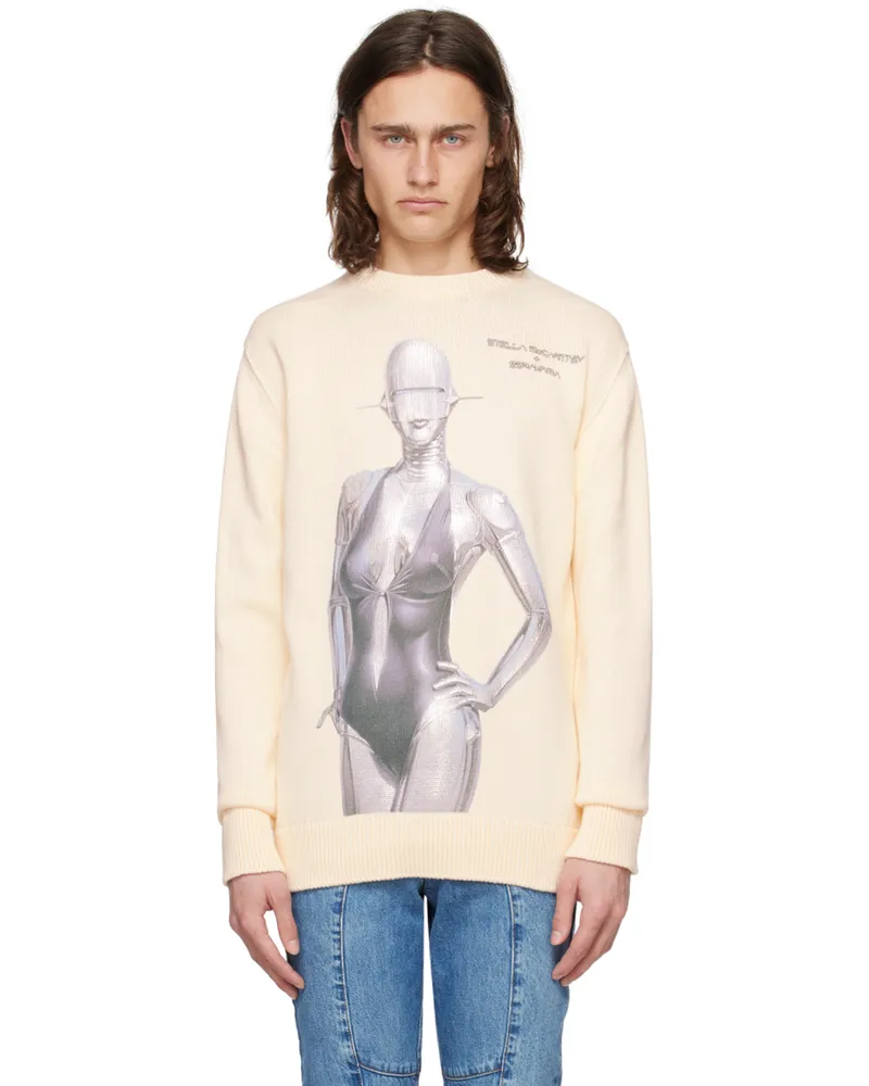 Stella McCartney Off-White Embroidered Sweater 9500