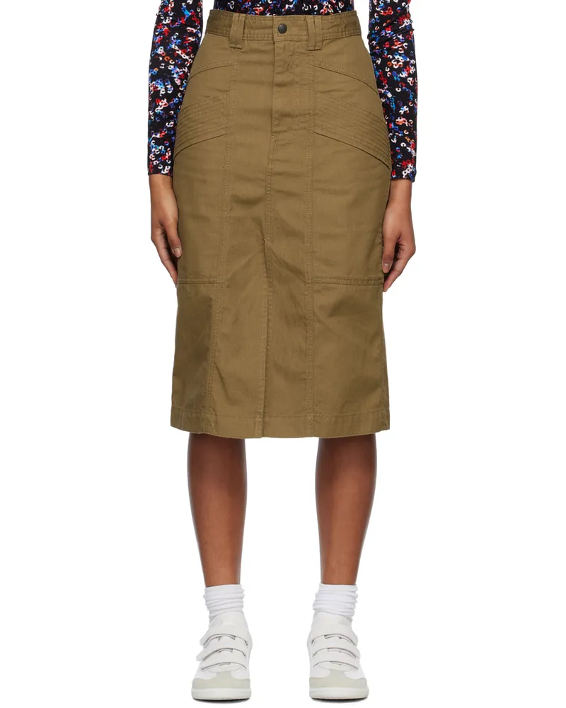 Étoile Isabel Marant Khaki Prime Midi Skirt 67ki