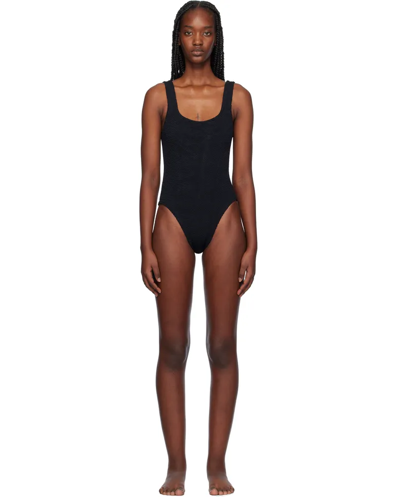 Hunza G Black Square Neck Swimsuit Black