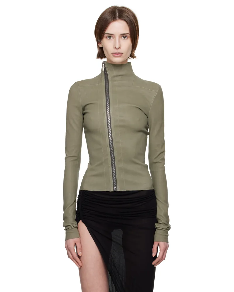 Rick Owens Green Hollywood Gary Leather Jacket 15