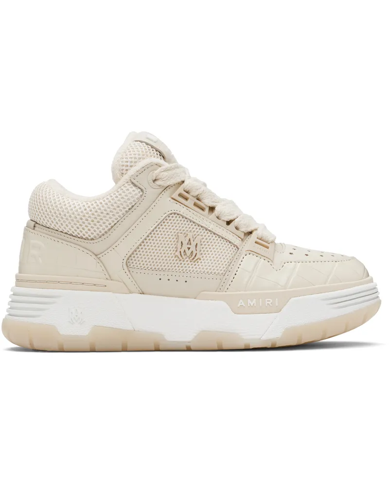 Amiri Beige Croc Debossed MA-1 Sneakers Alabaster