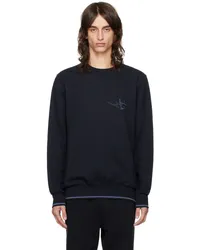 Paul Smith Navy Embroidered Sweatshirt Blues