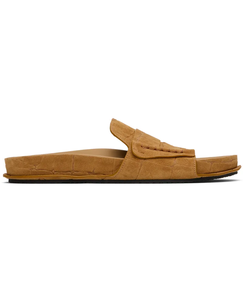 Jacquemus Tan Suede Loafer Sandals 830