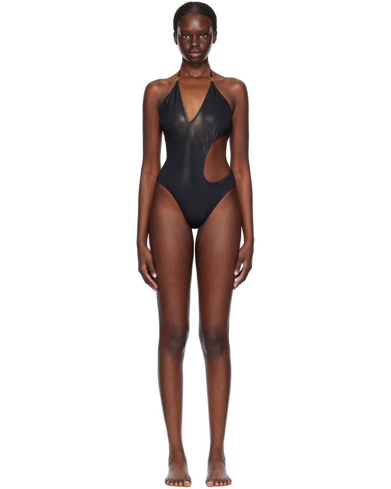 Versace Black Greca Swimsuit 2b130-black+gold
