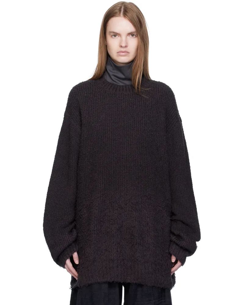 Yohji Yamamoto Gray Gradation Round Neck Sweater 1
