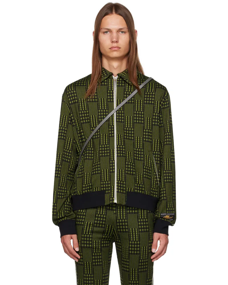Marni Green & Black Jacquard Jacket Chv38