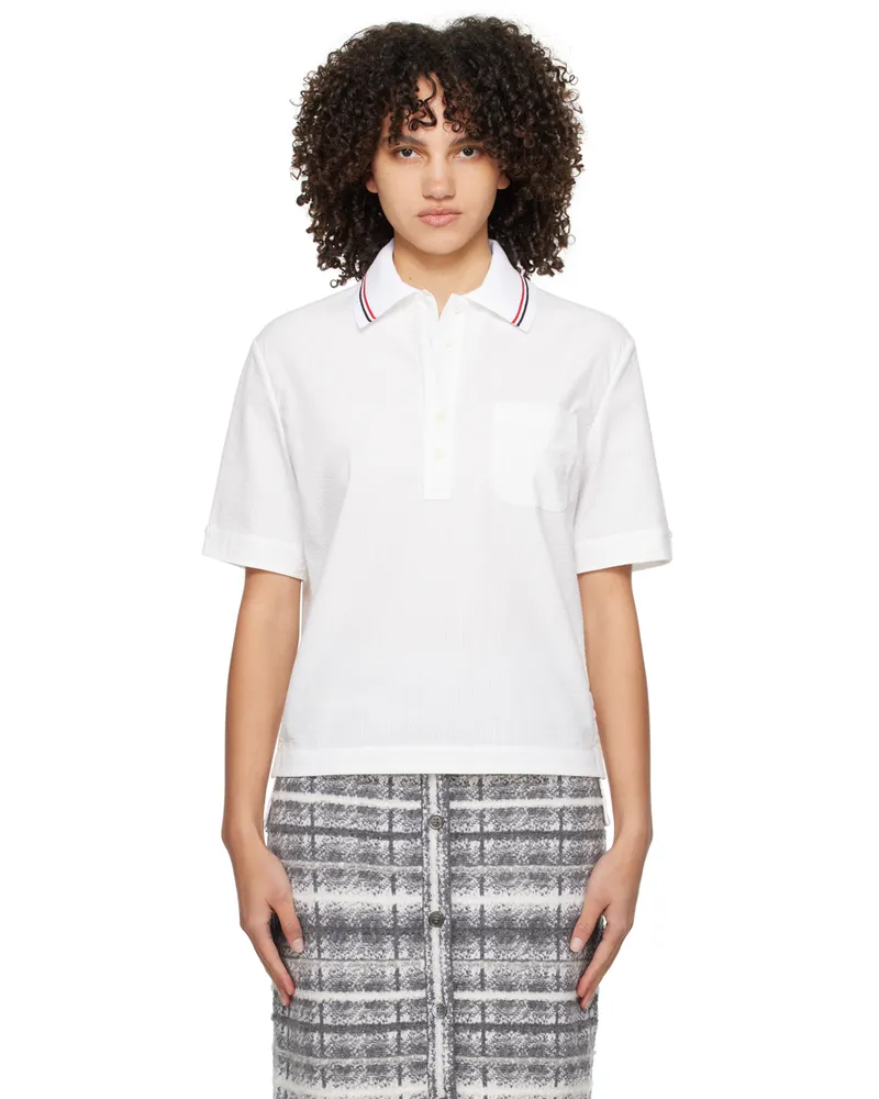 Thom Browne White Stripe Polo 100